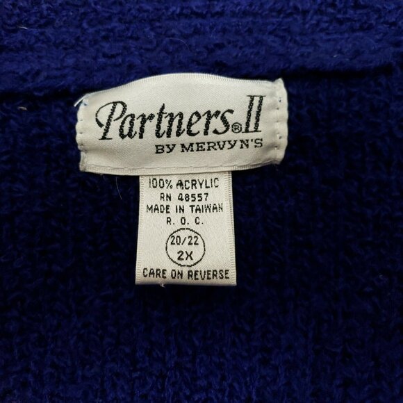 Vintage Partners II Womens Blue Button-Up Cardigan Sweater 2X Acrylic Pockets - Picture 8 of 8